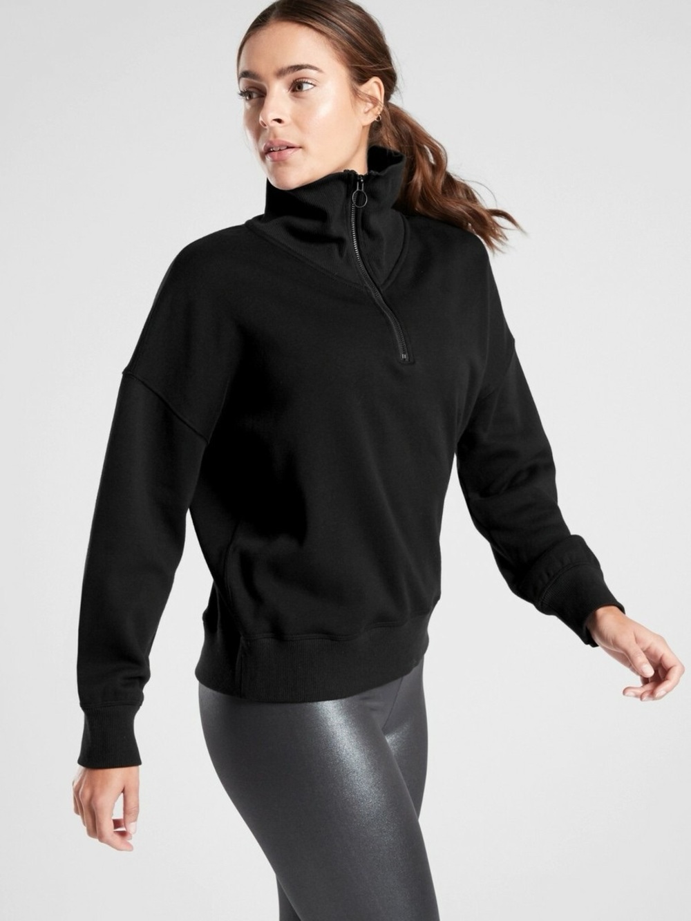 NWOT Athleta Cozy Karma 1/4 Zip Pullover Sweatshirt SIZE SMALL